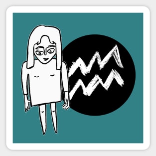 Aquarius Zodiac Woman, Aquarius Girl Sticker